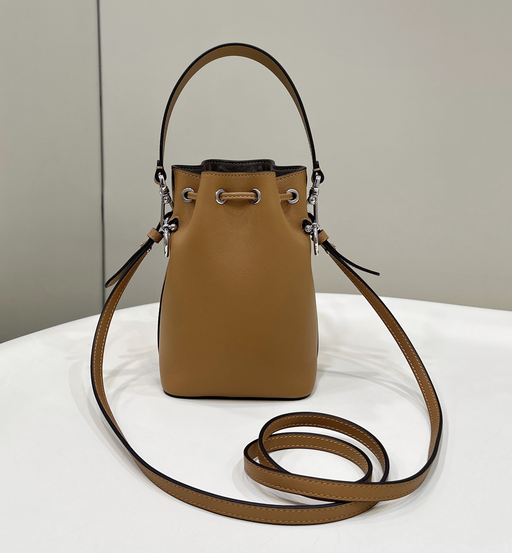 Fendi Mini Mon Tresor Leather Shoulder Bag Brown